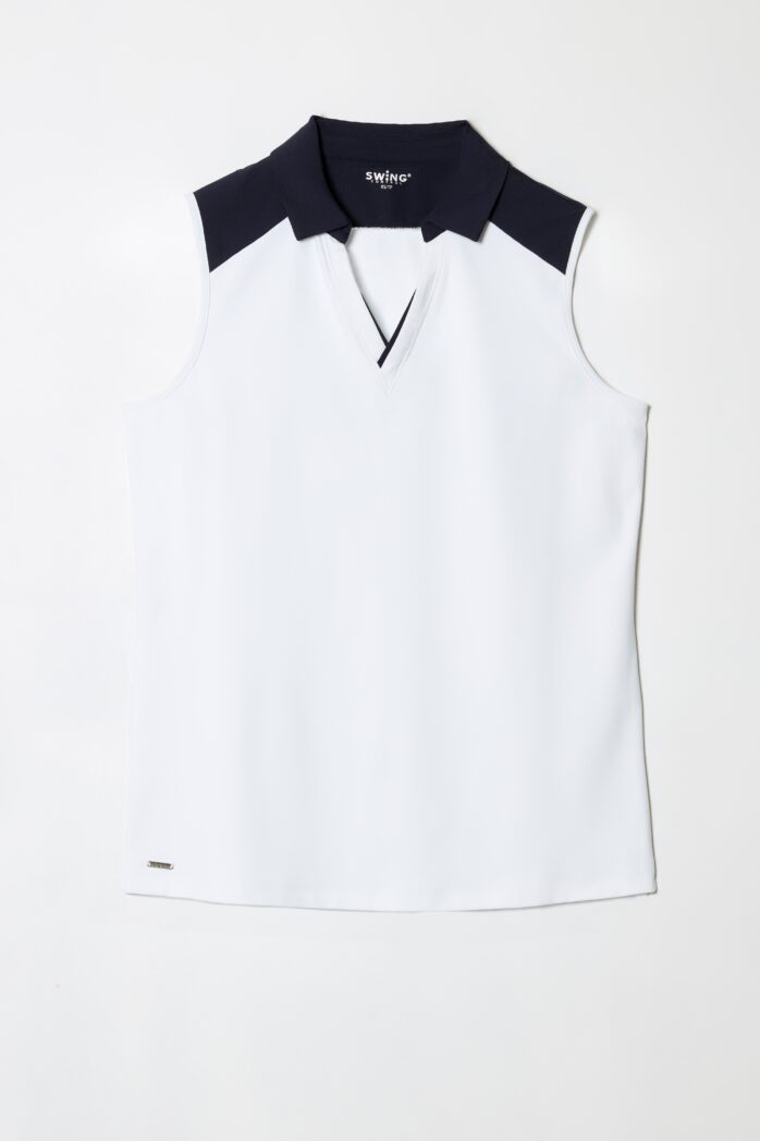 COLOR BLOCK V-NECK SLEEVELESS VELOCITY TOP